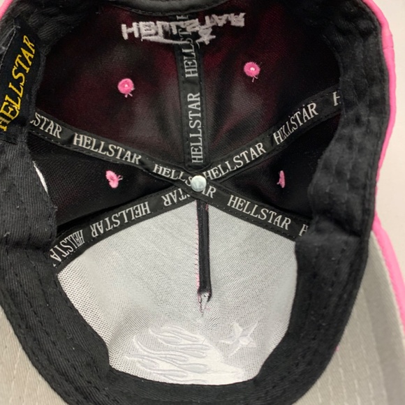 Hellstar OG Logo Snapback hat in pink with flame & star emblem main image 8